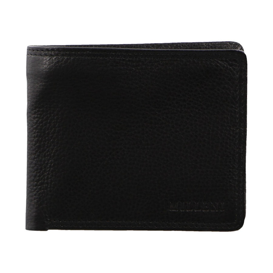 Milleni Marco Men's Leather RFID Wallet Black Black