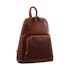 Milleni Anya Women's Leather Twin Zip Backpack Chestnut