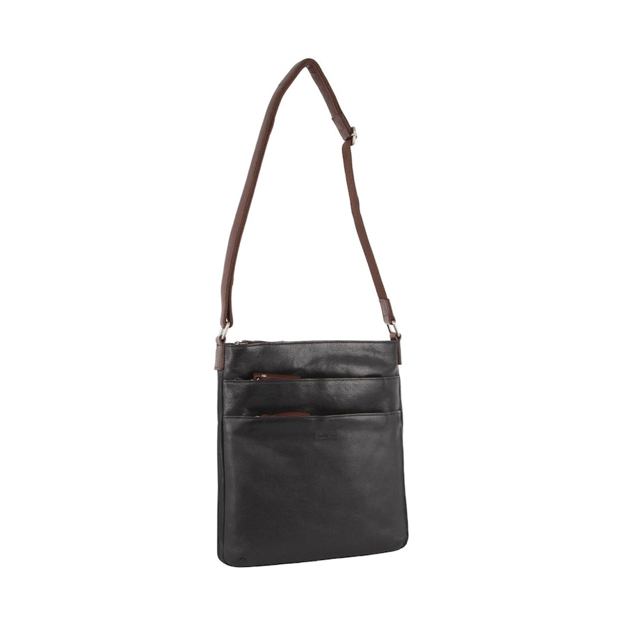 Milleni Flora Women's Leather Crossbody Bag Black/Chestnut Black/Chestnut