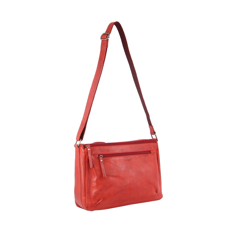 Milleni Caroline Women's Leather Crossbody Bag Red Red
