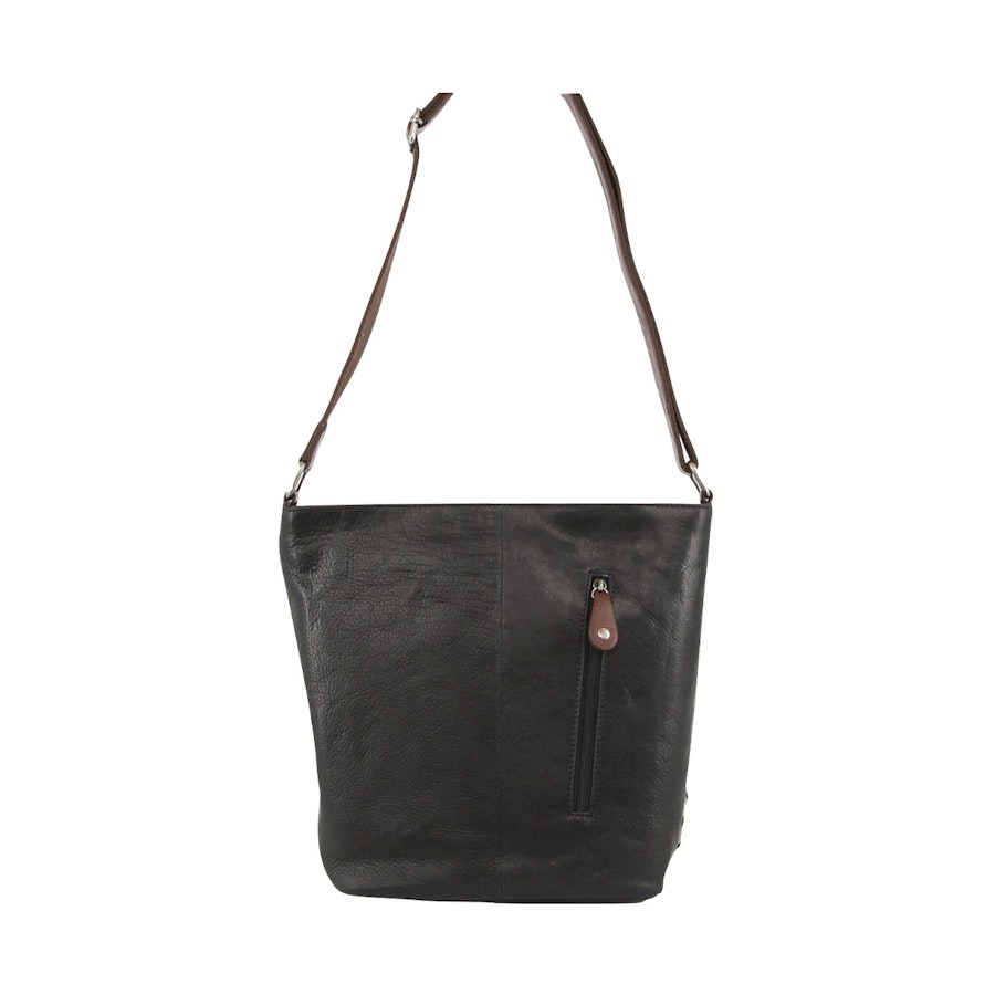 Milleni Taylor Women's Leather Crossbody Bag Black/Chestnut Black/Chestnut