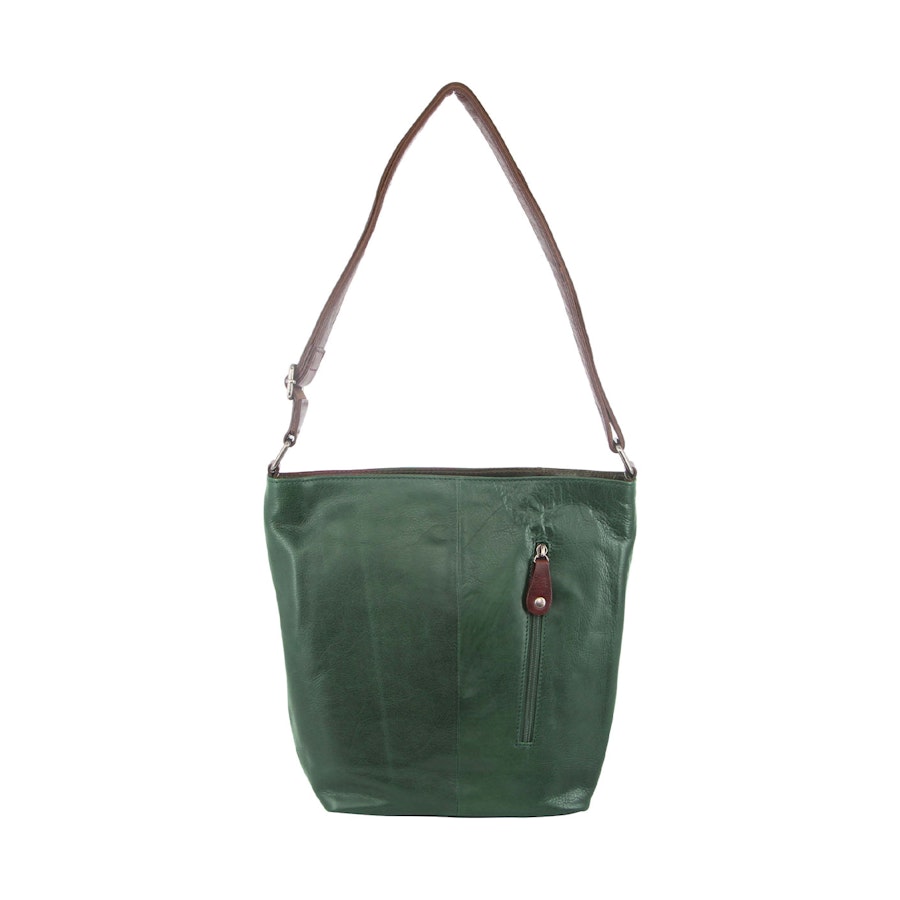Milleni Taylor Women's Leather Crossbody Bag Emerald/Chestnut Emerald/Chestnut