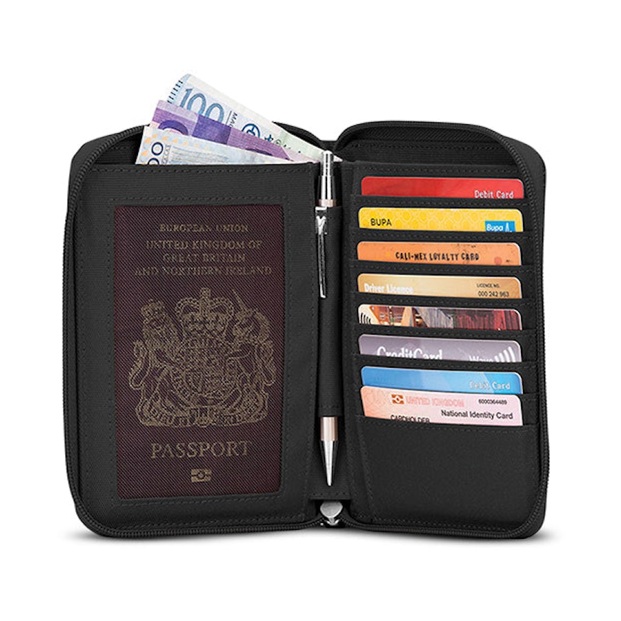 Pacsafe RFIDsafe LX150 Passport Wallet Black Black