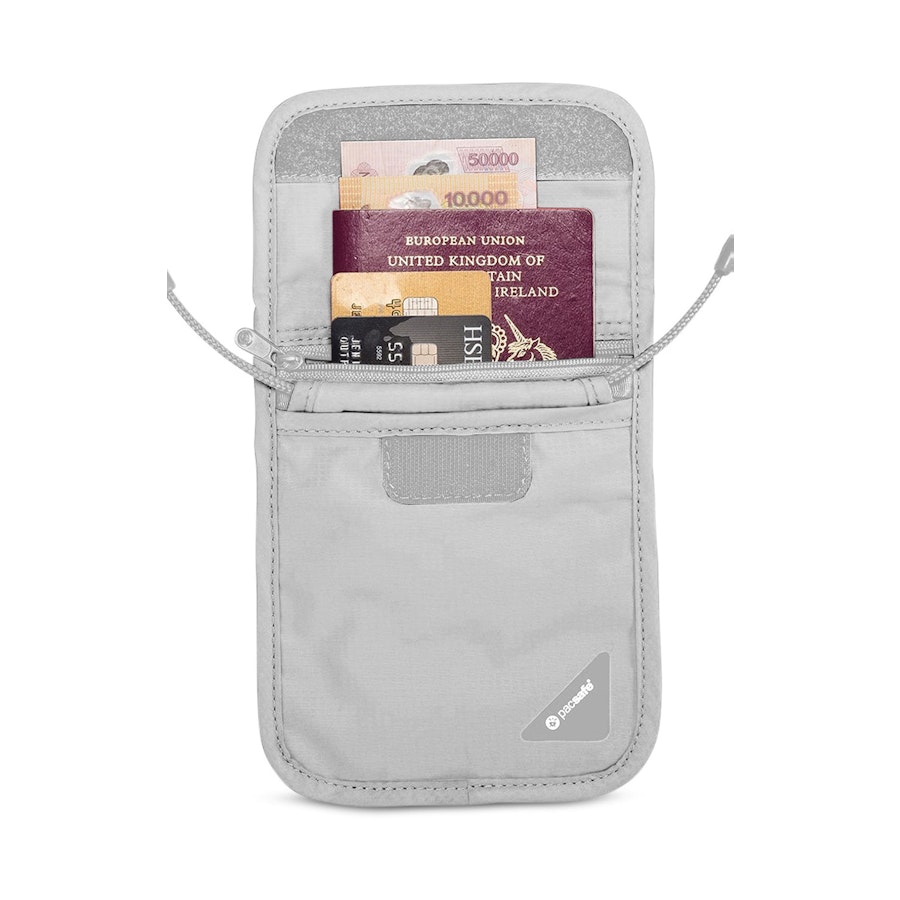 Pacsafe Coversafe X75 Anti-Theft RFID Blocking Neck Pouch Grey Grey