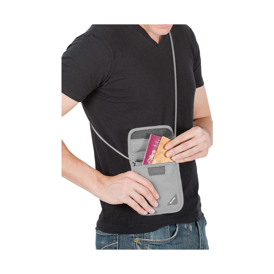 Pacsafe Coversafe X75 Anti-Theft RFID Blocking Neck Pouch Grey Grey