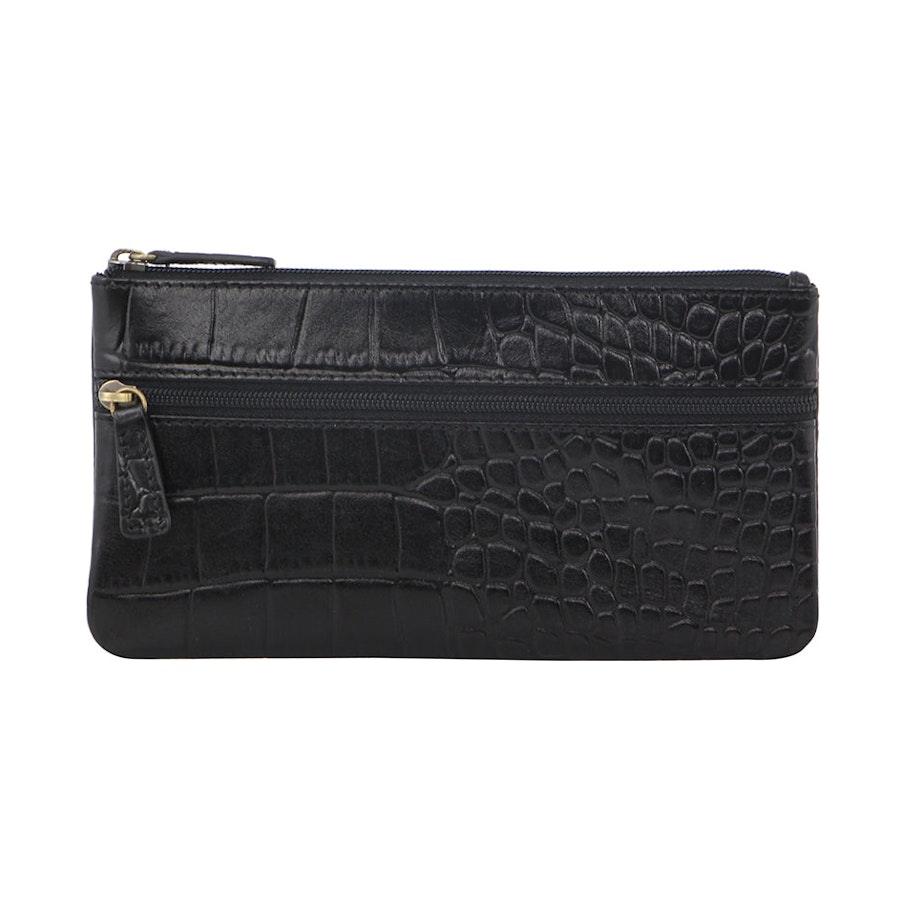 Pierre Cardin Tegan Women's Italian Leather Phone Wallet Black Black
