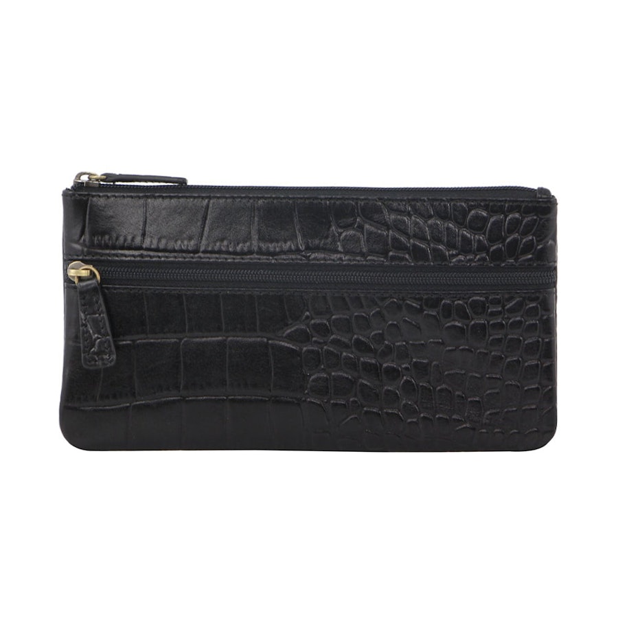 Pierre Cardin Tegan Women's Italian Leather Phone Wallet Crock Black Crock Black
