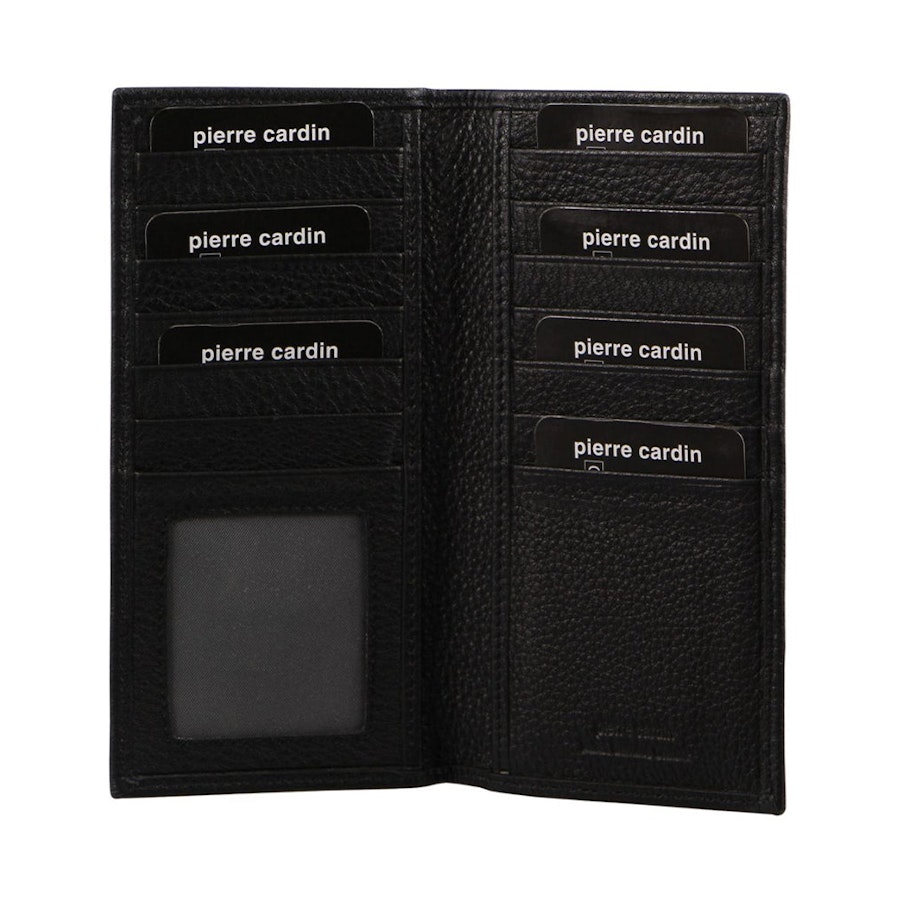 Pierre Cardin Orlando Men's Italian Leather Suit RFID Wallet Black Black