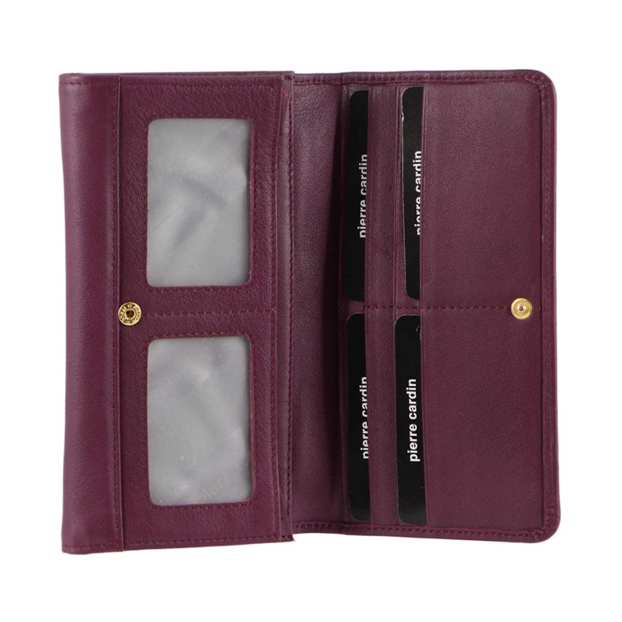 Pierre Cardin Lucy Women's Italian Leather RFID Wallet Prune Prune