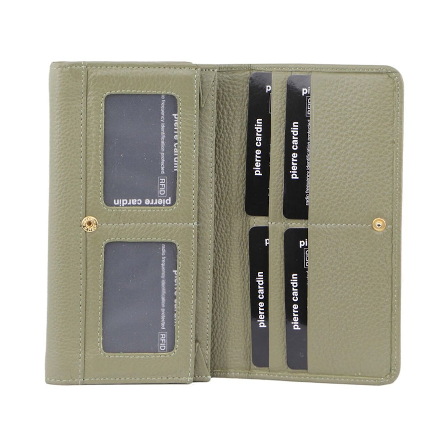 Pierre Cardin Lucy Women's Italian Leather RFID Wallet Sage Sage