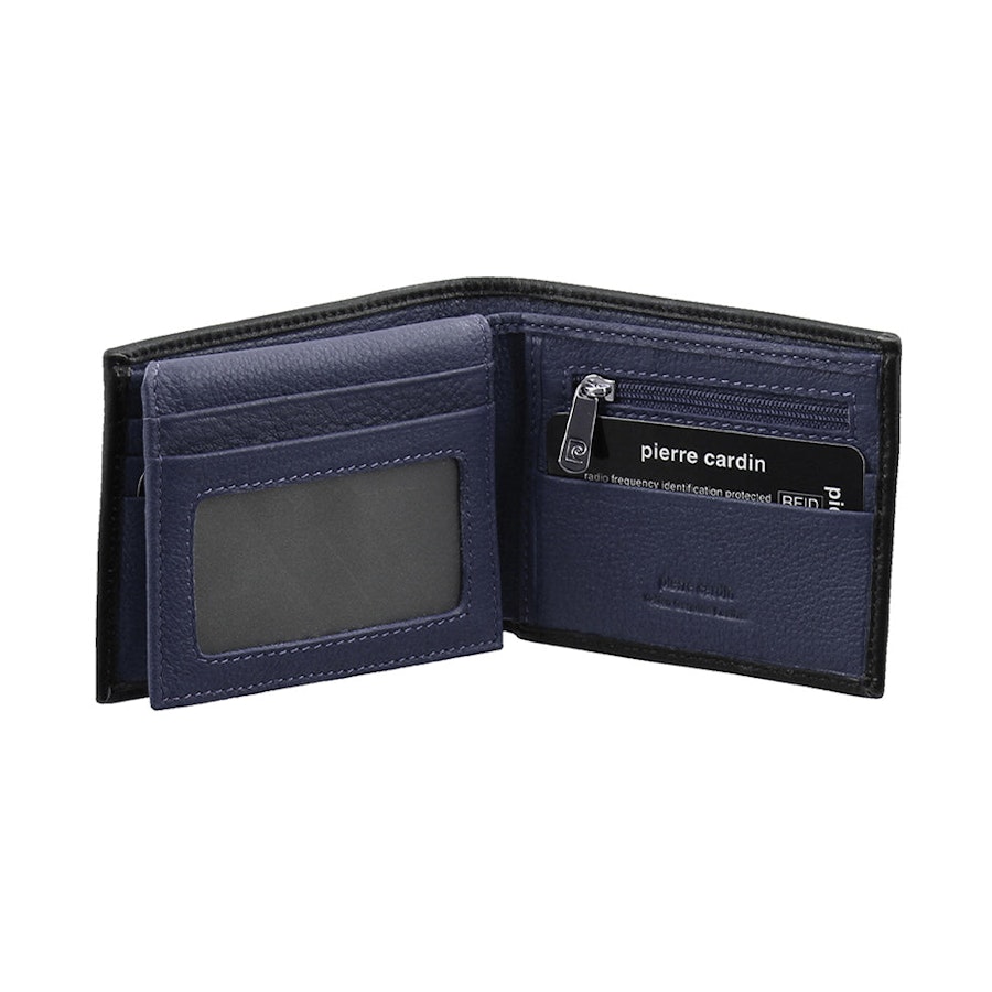 Pierre Cardin Frazer Men's Italian Leather RFID Wallet Black/Navy Black/Navy
