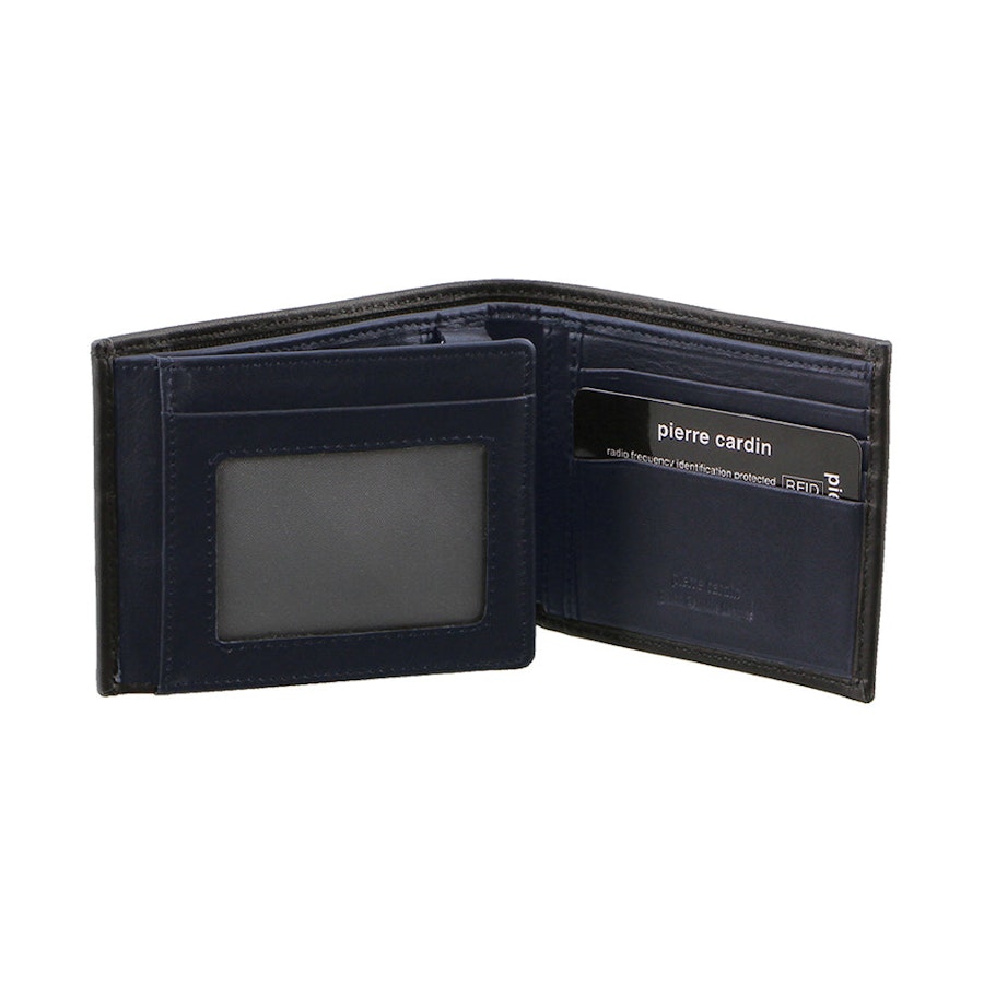 Pierre Cardin Santiago Men's Italian Leather RFID Wallet Black/Navy Black/Navy