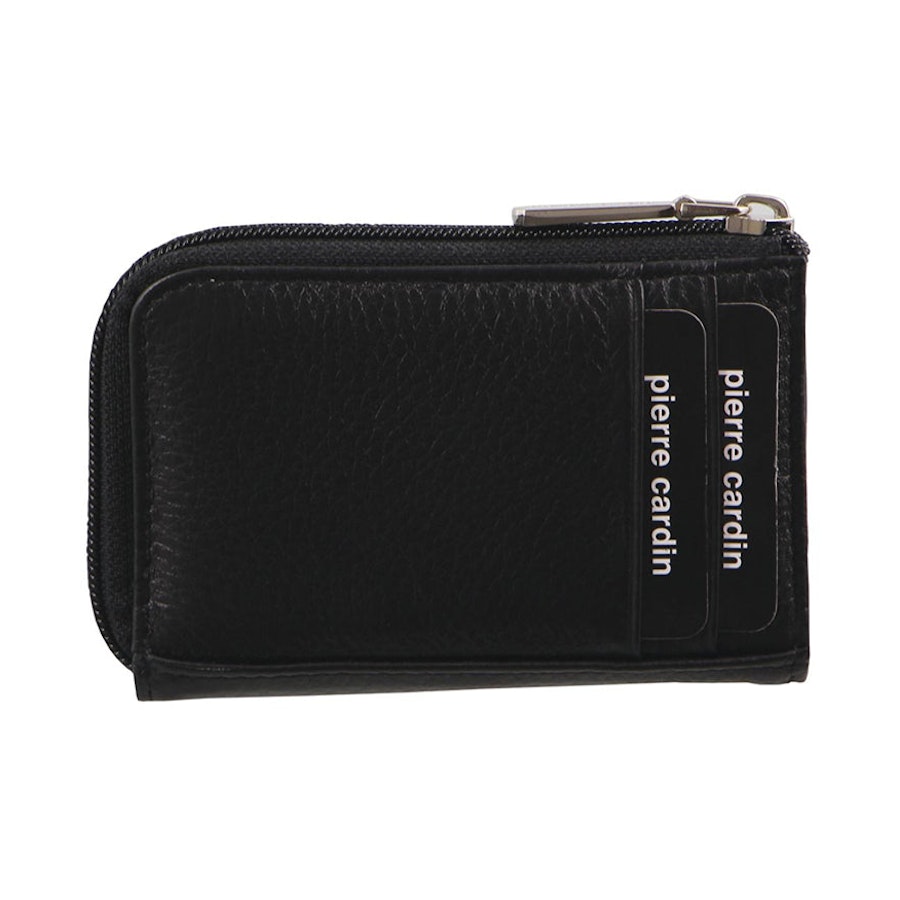 Pierre Cardin Vesper Italian Leather Key/Credit Card Holder Black Black