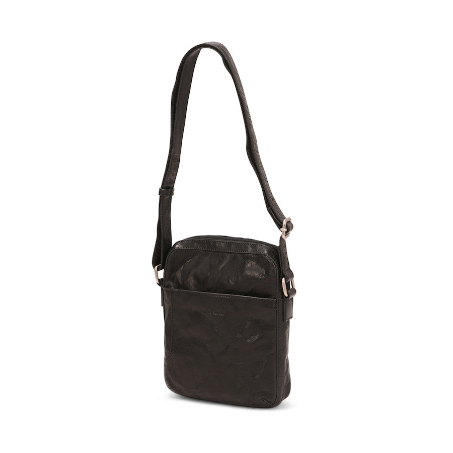 Pierre Cardin Sloan Rustic Leather Tablet Bag Black Black