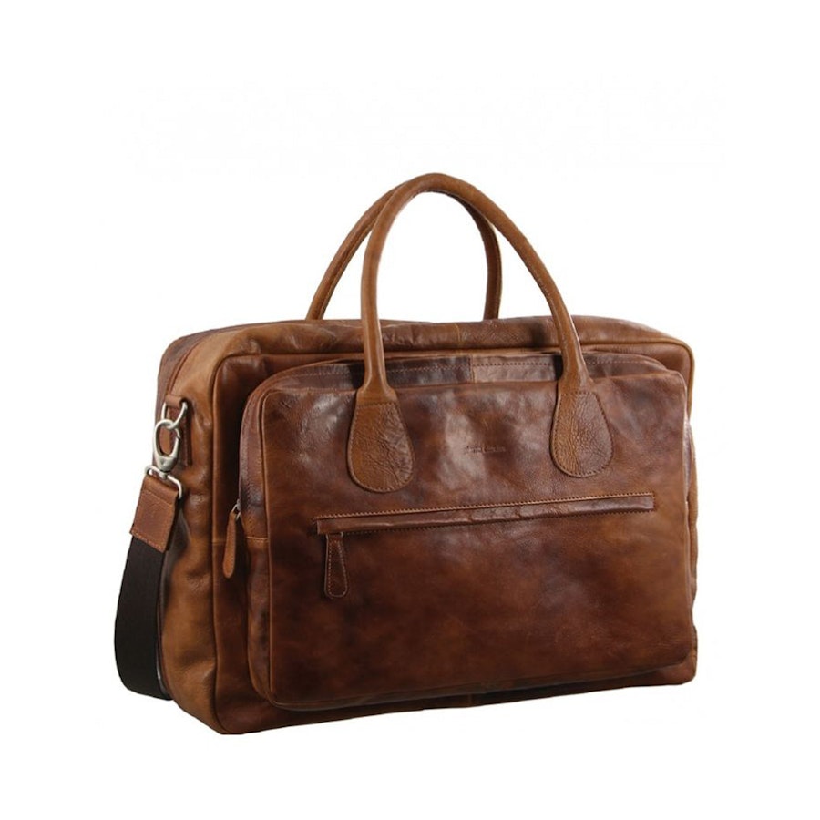 Pierre Cardin Lawson Rustic Leather 13" Laptop Bag Cognac Cognac