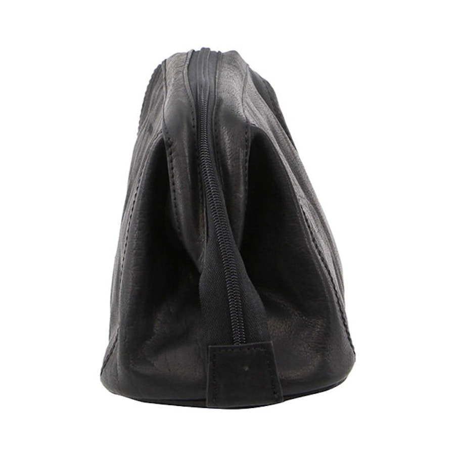 Pierre Cardin Fern Rustic Leather Toiletry Bag Black Black