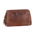Pierre Cardin Fern Rustic Leather Toiletry Bag Cognac