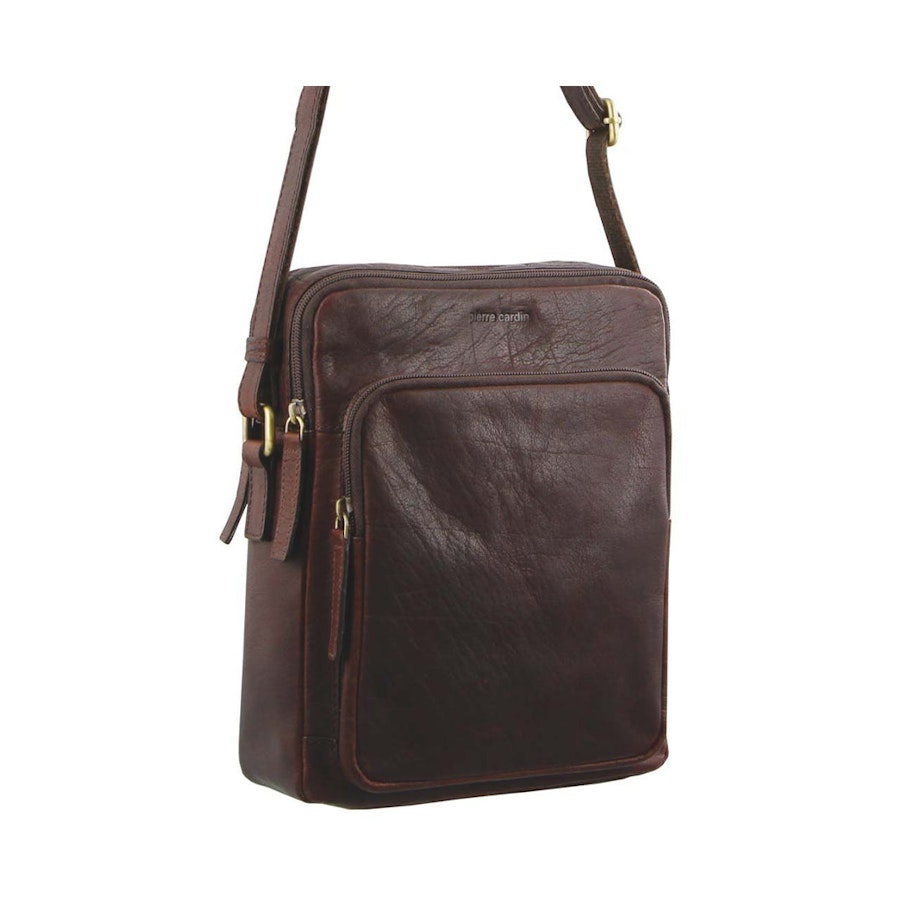 Pierre Cardin Ashley Rustic Leather iPad Bag Chestnut Chestnut