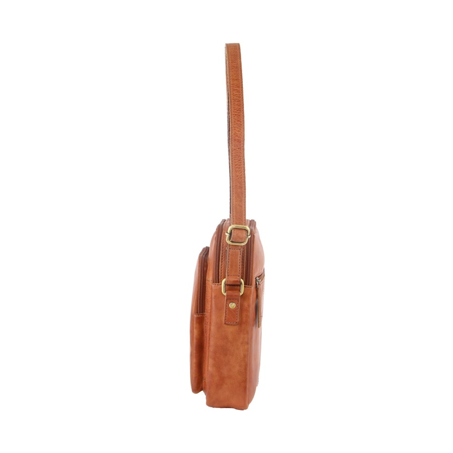 Pierre Cardin Ashley Rustic Leather iPad Bag Cognac Cognac