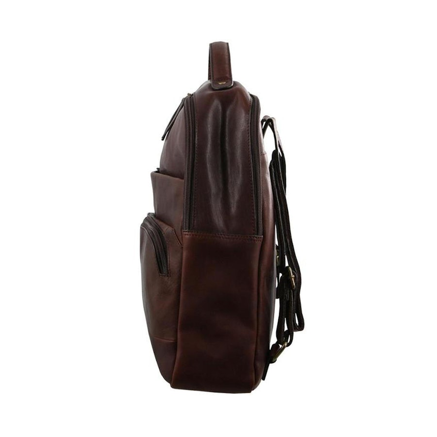Pierre Cardin Quinn Rustic Leather 15" Laptop Backpack Chestnut Chestnut