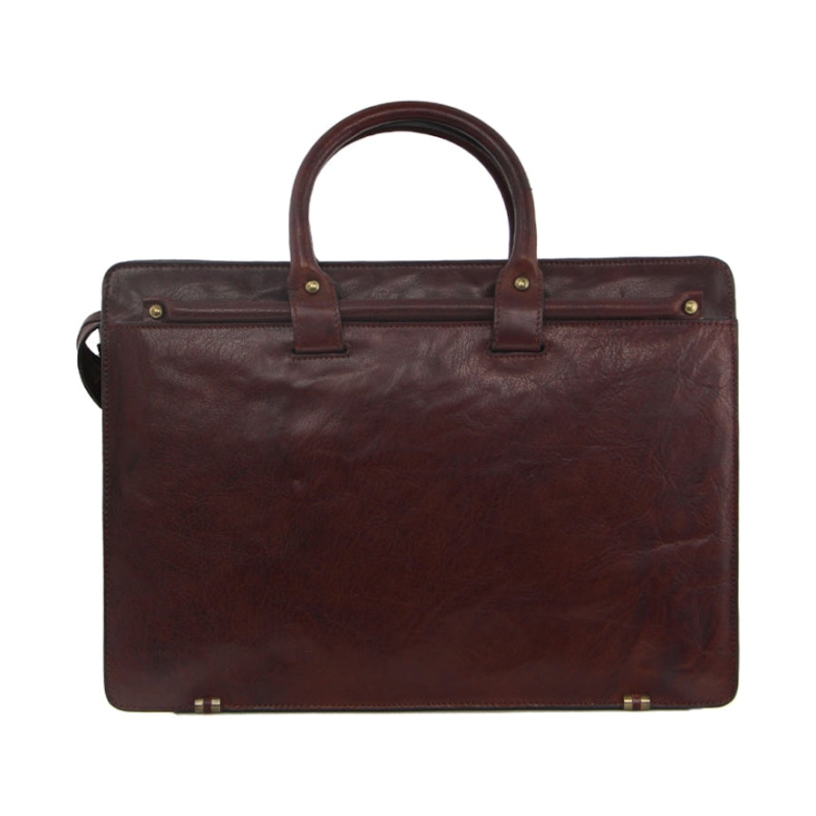 Pierre Cardin Odell Rustic Leather 15" Laptop Bag Chestnut Chestnut