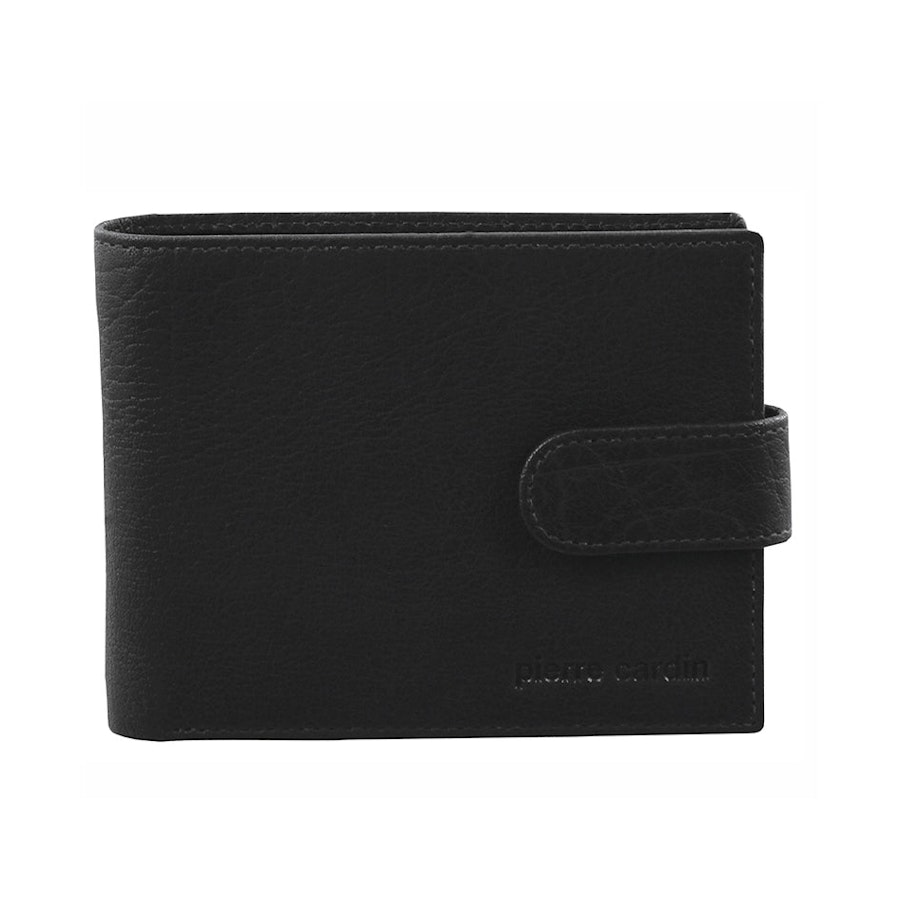Pierre Cardin Oliver Men's Rustic Leather RFID Wallet Black Black