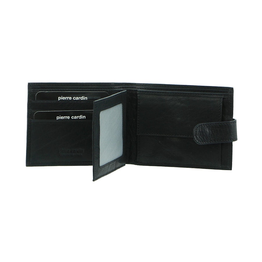 Pierre Cardin Oliver Men's Rustic Leather RFID Wallet Black Black