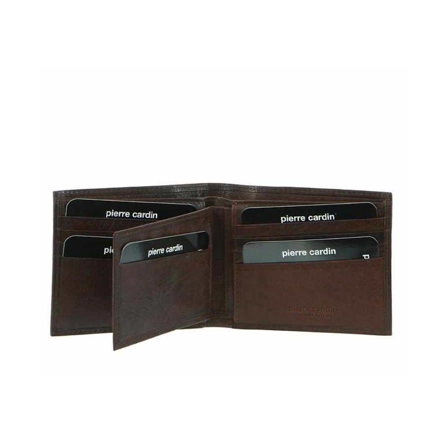 Pierre Cardin Xavier Men's Rustic Leather RFID Wallet Brown Brown