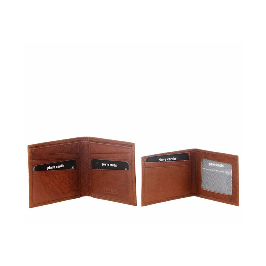 Pierre Cardin Xavier Men's Rustic Leather RFID Wallet Chestnut Chestnut