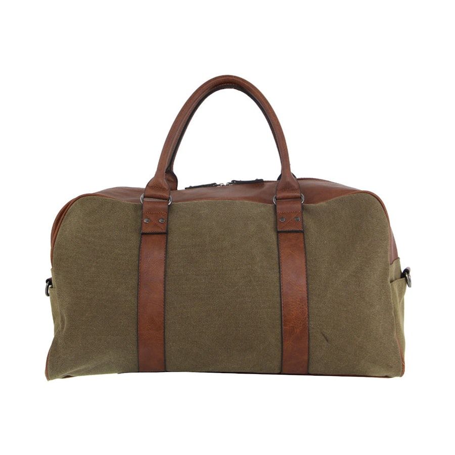 Pierre Cardin Raven Canvas Overnight Duffle Bag Brown Brown