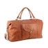 Pierre Cardin Andie Rustic Leather Overnight Duffle Bag Cognac