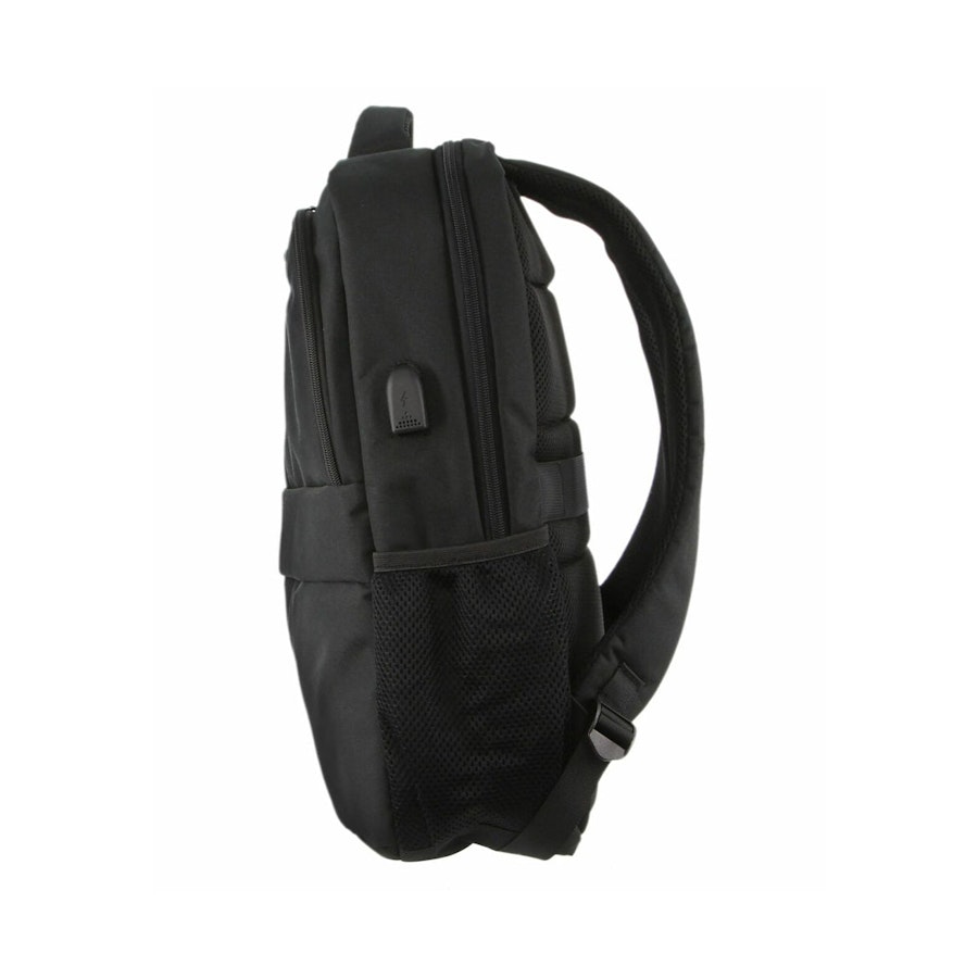Pierre Cardin Carson 15" Laptop Backpack with USB Port Black Black