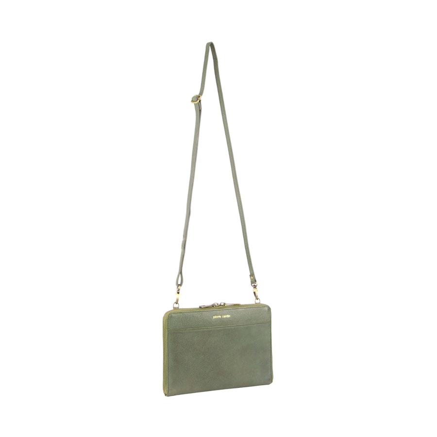 Pierre Cardin Becky Rustic Leather Crossbody Bag Mint Mint