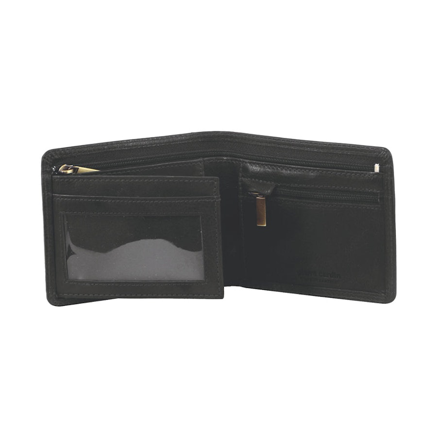 Pierre Cardin Ruffalo Men's Rustic Leather RFID Wallet Black Black