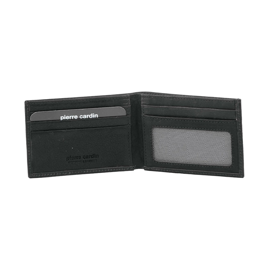 Pierre Cardin Finley Men's Rustic Leather RFID Wallet Black Black