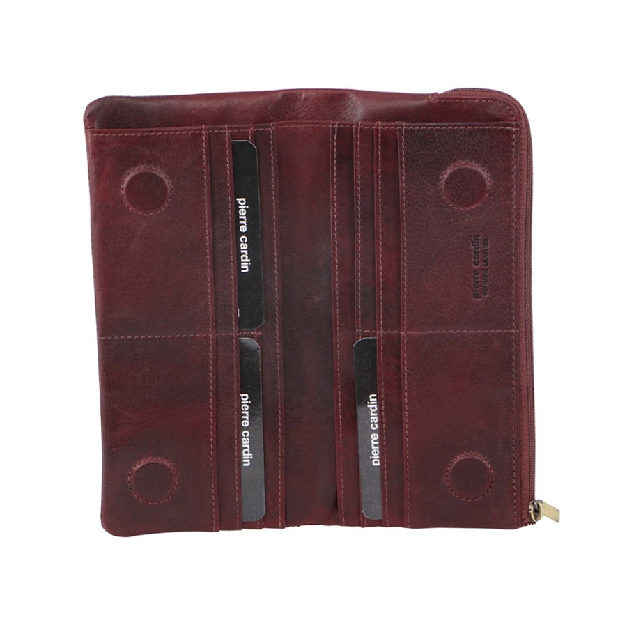 Pierre Cardin Tatum Women's Rustic Leather RFID Wallet Cherry Cherry