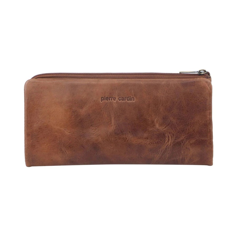 Pierre Cardin Tatum Women's Rustic Leather RFID Wallet Cognac Cognac