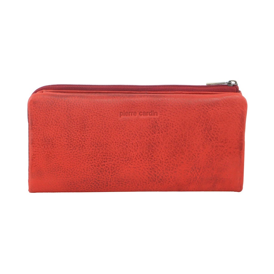 Pierre Cardin Tatum Women's Rustic Leather RFID Wallet Red Red