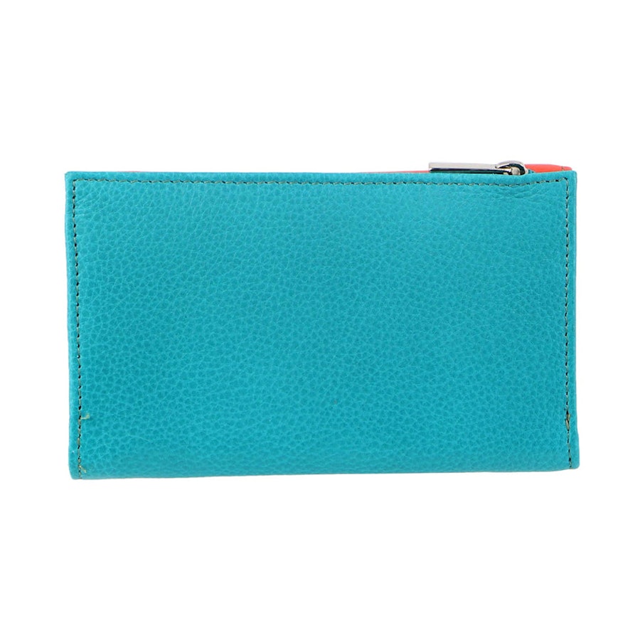 Pierre Cardin Nessa Women's Italian Leather RFID Wallet Orange/Turquoise Orange/Turquoise