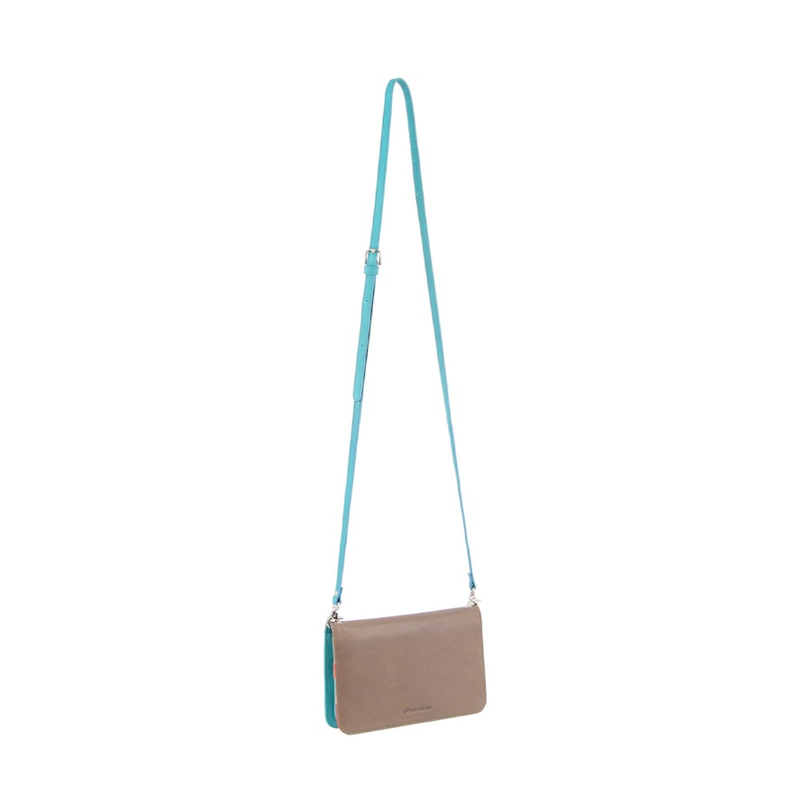 Pierre Cardin Arna Crossbody Organiser Taupe/Turquoise Taupe/Turquoise