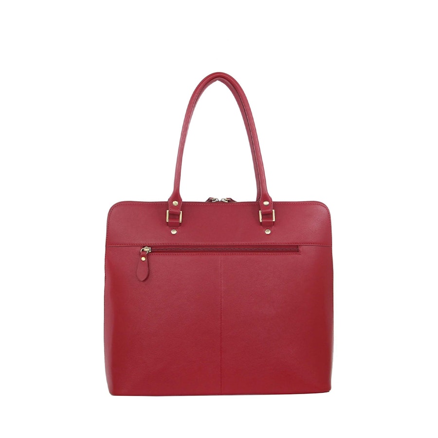 Pierre Cardin Darla Italian Leather 13" Laptop Bag Red Red