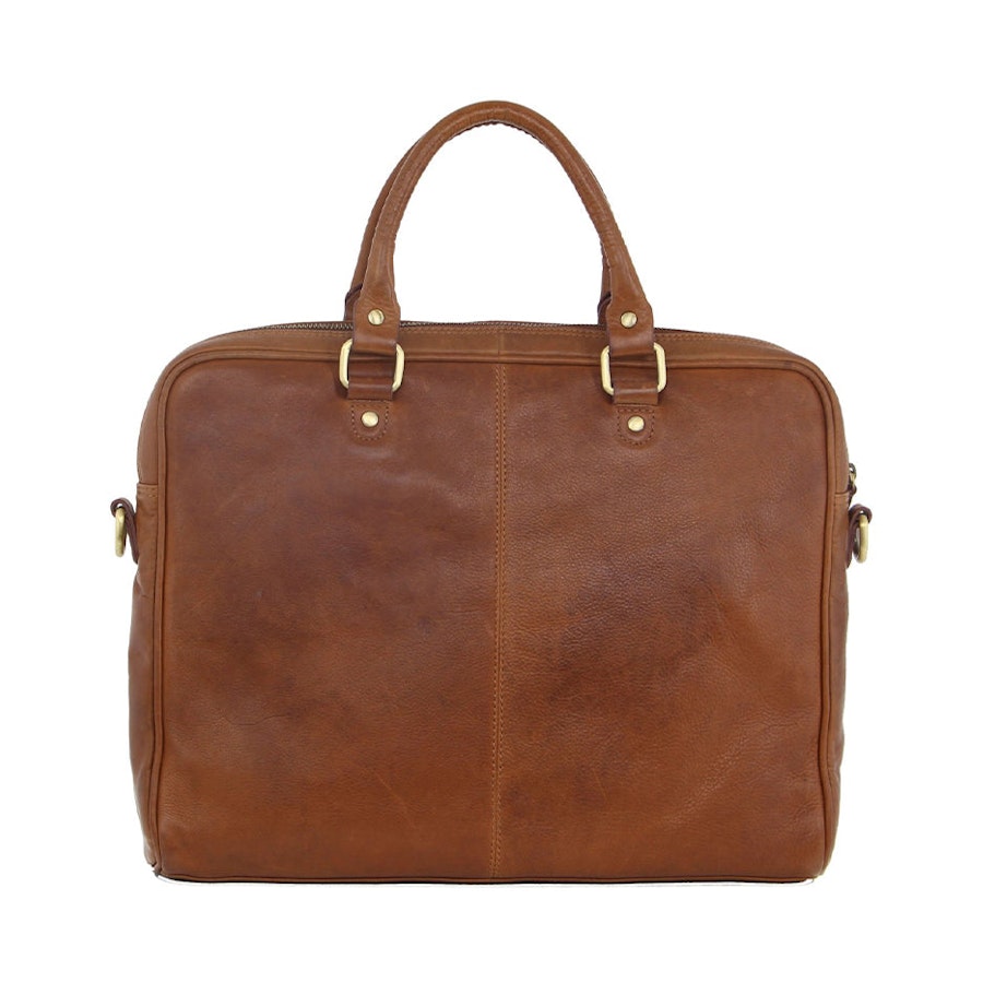 Pierre Cardin Presley Rustic Leather 15" Laptop Bag Tan Tan