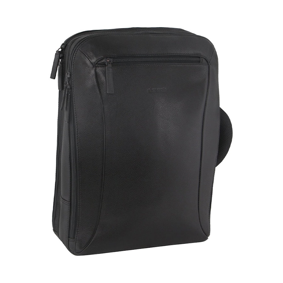 Pierre Cardin Kylo Pebbled Leather 15" Laptop Backpack/Brief Black Black