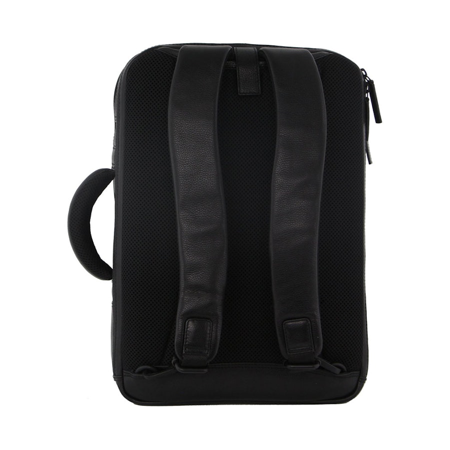 Pierre Cardin Kylo Pebbled Leather 15" Laptop Backpack/Brief Black Black
