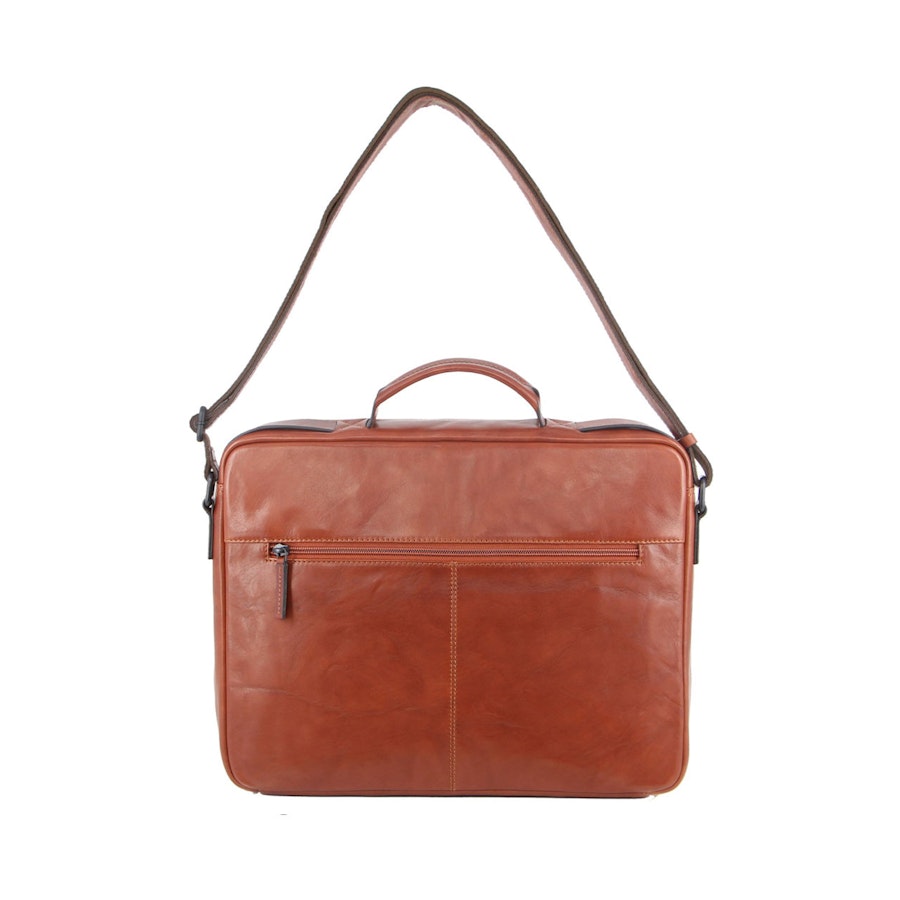 Pierre Cardin Harris Italian Leather 15" Laptop Bag Cognac Cognac