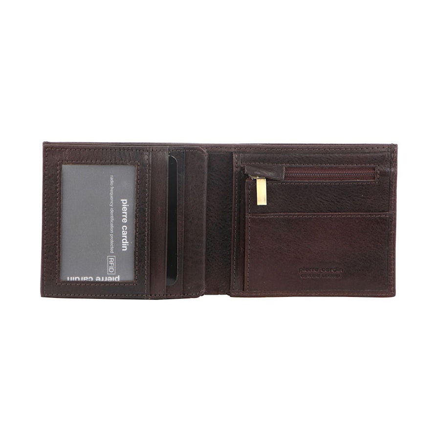 Pierre Cardin Hugo Men's Italian Leather RFID Wallet Chocolate Chocolate