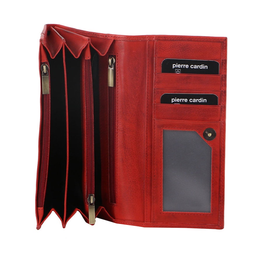 Pierre Cardin Nora Ladies Italian Leather RFID Wallet Red Red