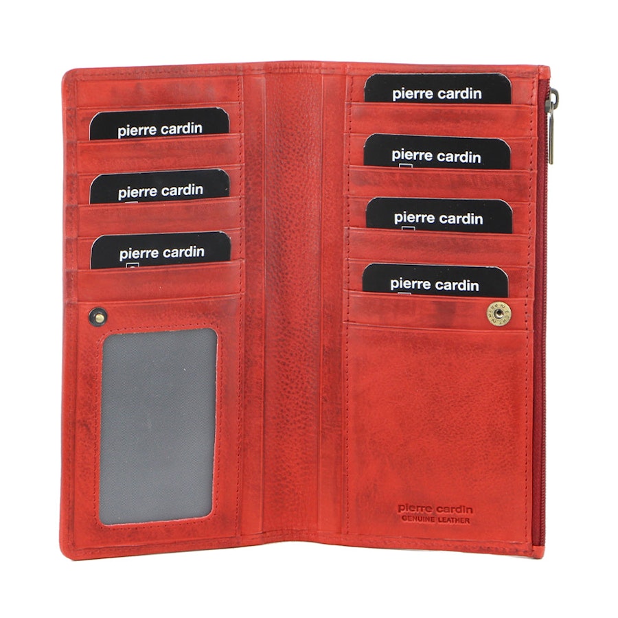 Pierre Cardin Lola Women's Italian Leather RFID Wallet Red Red