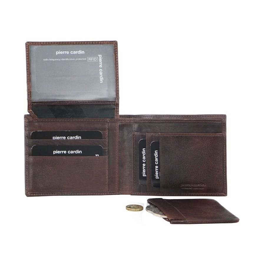 Pierre Cardin Luca Men's Italian Leather RFID Wallet Chocolate Chocolate