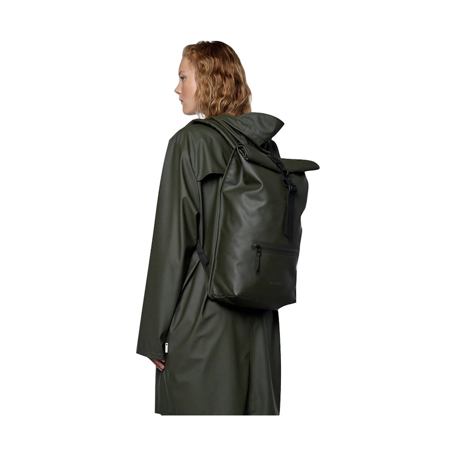 Rains Rolltop Rucksack Green Green